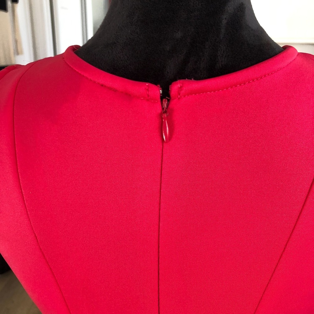 Donna Ricco NWT Pink Fit Flare Sleeveless V-Neck Party Wedding Guest Dress Sz 4 - Picture 7 of 15